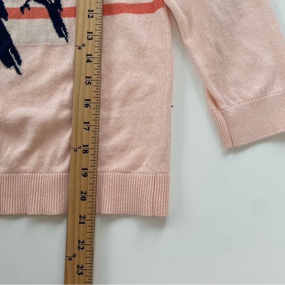 LOFT Women's Peach Orange Parrot Macaw Tropical Long Sleeve Sweater Size Small - Picture 7 of 7